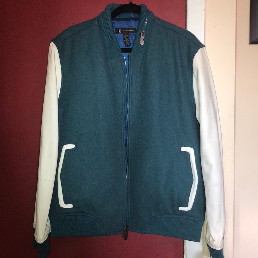 Twilight Teal With White Accents Varsity Jacket
